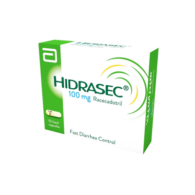 HIDRASEC 100 MG FAST DIARRHEA CONTROL ( RACECADOTRIL ) 10 CAPSULES